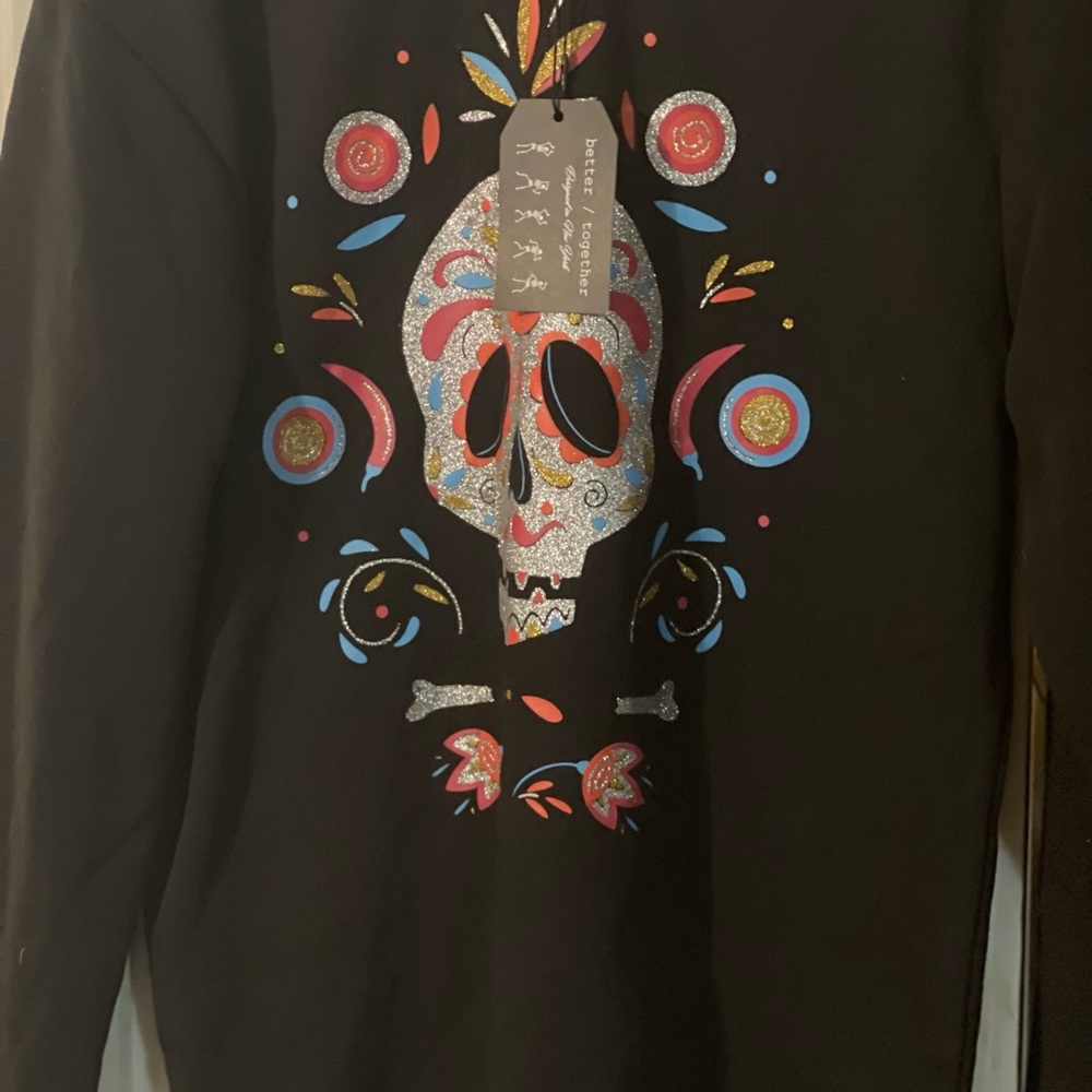 Men's Black Skull Graphic Sweater